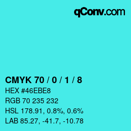 Color code: CMYK 70 / 0 / 1 / 8 | qconv.com