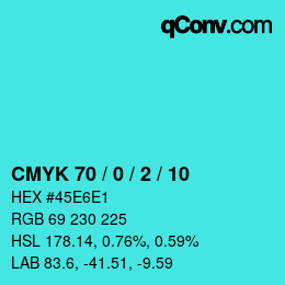 Código de color: CMYK 70 / 0 / 2 / 10 | qconv.com