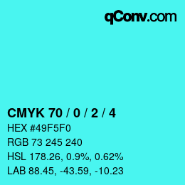 Código de color: CMYK 70 / 0 / 2 / 4 | qconv.com
