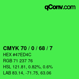 Color code: CMYK 70 / 0 / 68 / 7 | qconv.com