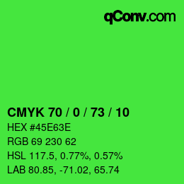 Color code: CMYK 70 / 0 / 73 / 10 | qconv.com