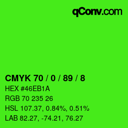 Color code: CMYK 70 / 0 / 89 / 8 | qconv.com
