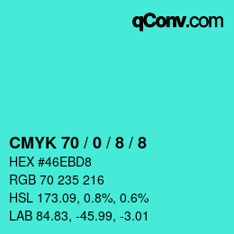 Farbcode: CMYK 70 / 0 / 8 / 8 | qconv.com