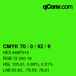 Color code: CMYK 70 / 0 / 92 / 6 | qconv.com