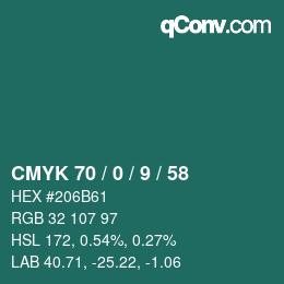 颜色代码: CMYK 70 / 0 / 9 / 58 | qconv.com