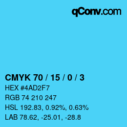 Color code: CMYK 70 / 15 / 0 / 3 | qconv.com