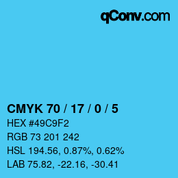 Código de color: CMYK 70 / 17 / 0 / 5 | qconv.com