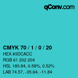 Color code: CMYK 70 / 1 / 0 / 20 | qconv.com