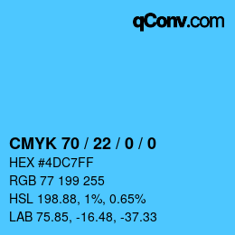 Color code: CMYK 70 / 22 / 0 / 0 | qconv.com