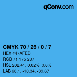 Color code: CMYK 70 / 26 / 0 / 7 | qconv.com