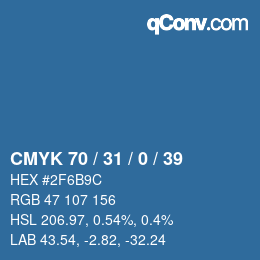 Color code: CMYK 70 / 31 / 0 / 39 | qconv.com