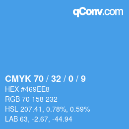 颜色代码: CMYK 70 / 32 / 0 / 9 | qconv.com