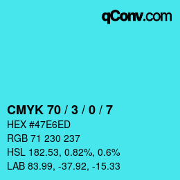 Color code: CMYK 70 / 3 / 0 / 7 | qconv.com
