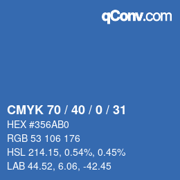 Color code: CMYK 70 / 40 / 0 / 31 | qconv.com