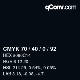 Color code: CMYK 70 / 40 / 0 / 92 | qconv.com