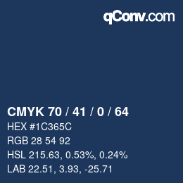 Color code: CMYK 70 / 41 / 0 / 64 | qconv.com