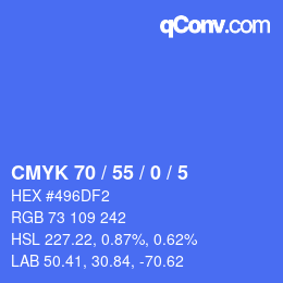 颜色代码: CMYK 70 / 55 / 0 / 5 | qconv.com