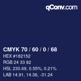 カラーコード: CMYK 70 / 60 / 0 / 68 | qconv.com