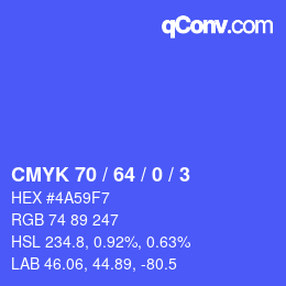 颜色代码: CMYK 70 / 64 / 0 / 3 | qconv.com