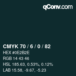 Color code: CMYK 70 / 6 / 0 / 82 | qconv.com