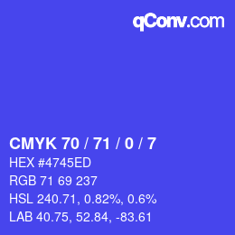 Color code: CMYK 70 / 71 / 0 / 7 | qconv.com