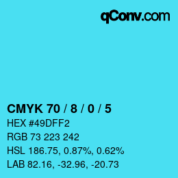 Color code: CMYK 70 / 8 / 0 / 5 | qconv.com