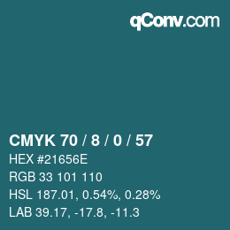 カラーコード: CMYK 70 / 8 / 0 / 57 | qconv.com