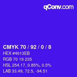 Color code: CMYK 70 / 92 / 0 / 8 | qconv.com