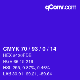 颜色代码: CMYK 70 / 93 / 0 / 14 | qconv.com