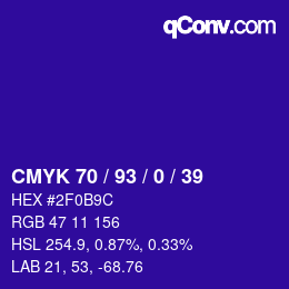 Color code: CMYK 70 / 93 / 0 / 39 | qconv.com
