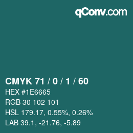 カラーコード: CMYK 71 / 0 / 1 / 60 | qconv.com
