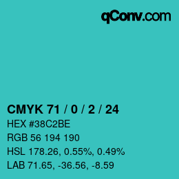 Color code: CMYK 71 / 0 / 2 / 24 | qconv.com