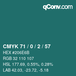 カラーコード: CMYK 71 / 0 / 2 / 57 | qconv.com