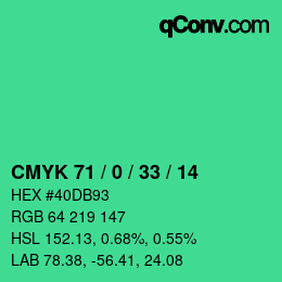 Color code: CMYK 71 / 0 / 33 / 14 | qconv.com