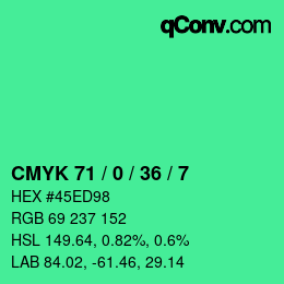 Color code: CMYK 71 / 0 / 36 / 7 | qconv.com