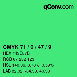 Código de color: CMYK 71 / 0 / 47 / 9 | qconv.com