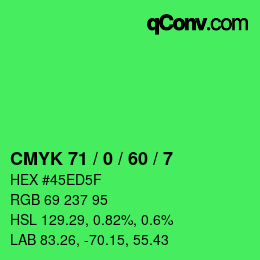 Color code: CMYK 71 / 0 / 60 / 7 | qconv.com