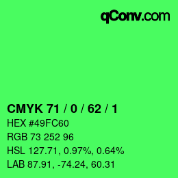 Color code: CMYK 71 / 0 / 62 / 1 | qconv.com