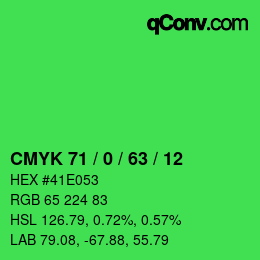Color code: CMYK 71 / 0 / 63 / 12 | qconv.com