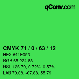 Color code: CMYK 71 / 0 / 63 / 12 | qconv.com