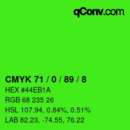 Color code: CMYK 71 / 0 / 89 / 8 | qconv.com