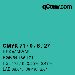 Código de color: CMYK 71 / 0 / 8 / 27 | qconv.com