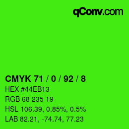 Color code: CMYK 71 / 0 / 92 / 8 | qconv.com