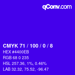 Color code: CMYK 71 / 100 / 0 / 8 | qconv.com