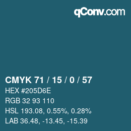 Código de color: CMYK 71 / 15 / 0 / 57 | qconv.com