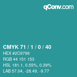 Color code: CMYK 71 / 1 / 0 / 40 | qconv.com