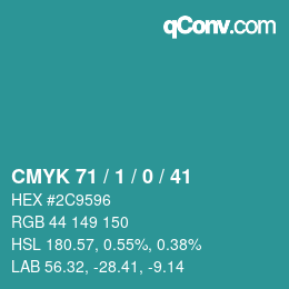 颜色代码: CMYK 71 / 1 / 0 / 41 | qconv.com