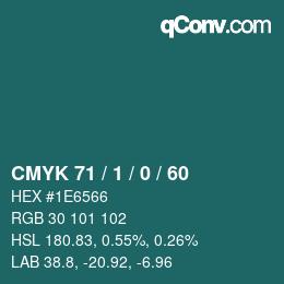 カラーコード: CMYK 71 / 1 / 0 / 60 | qconv.com