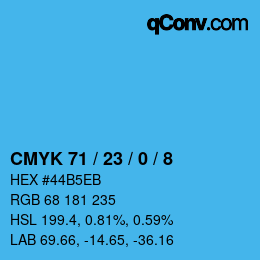Color code: CMYK 71 / 23 / 0 / 8 | qconv.com