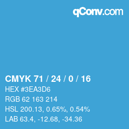 Color code: CMYK 71 / 24 / 0 / 16 | qconv.com